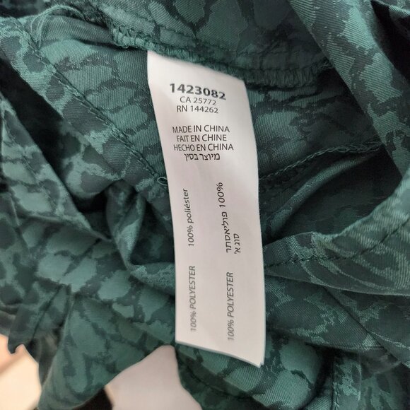 Jade Green Cheetah Print Blouse with Ribbon Waistline - Picture 10 of 11